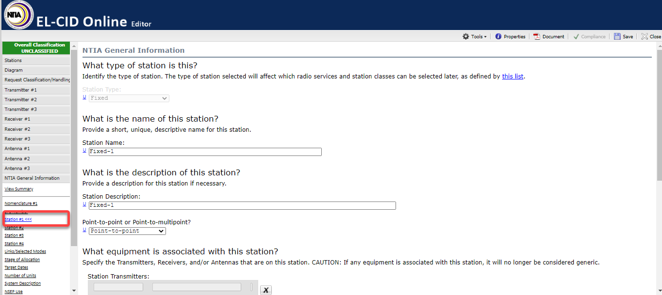 Opened NTIA Stations Page